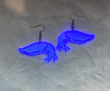 Load image into Gallery viewer, Earrings - Cuttlefish - Blacklight Reactive Acrylic Variables