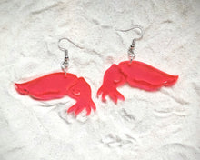 Load image into Gallery viewer, Earrings - Cuttlefish - Blacklight Reactive Acrylic Variables