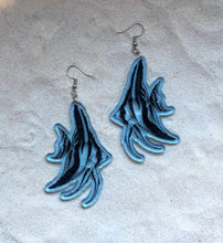 Load image into Gallery viewer, Earrings - Freshwater Angelfish - Blacklight Reactive Acrylic Variables with Black Paint