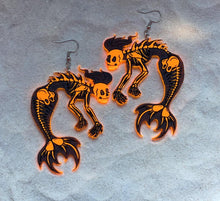 Load image into Gallery viewer, Earrings - Skelemer - Blacklight Reactive Acrylic Variables with Black Paint