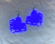 Load image into Gallery viewer, Earrings - Octopus - Blacklight Reactive Acrylic Variables
