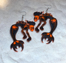 Load image into Gallery viewer, Earrings - Skelemer - Blacklight Reactive Acrylic Variables with Black Paint
