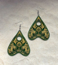 Load image into Gallery viewer, Earrings - Water Spirit Planchette - Economy Acrylic Variables with Gold Paint