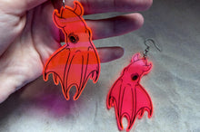 Load image into Gallery viewer, Earrings - Vampire Squid - Blacklight Reactive Acrylic Variables with Black Paint