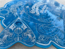 Load image into Gallery viewer, Witch Supplies - Water Spirit Communication Board - Baby Blue Acrylic with White Paint