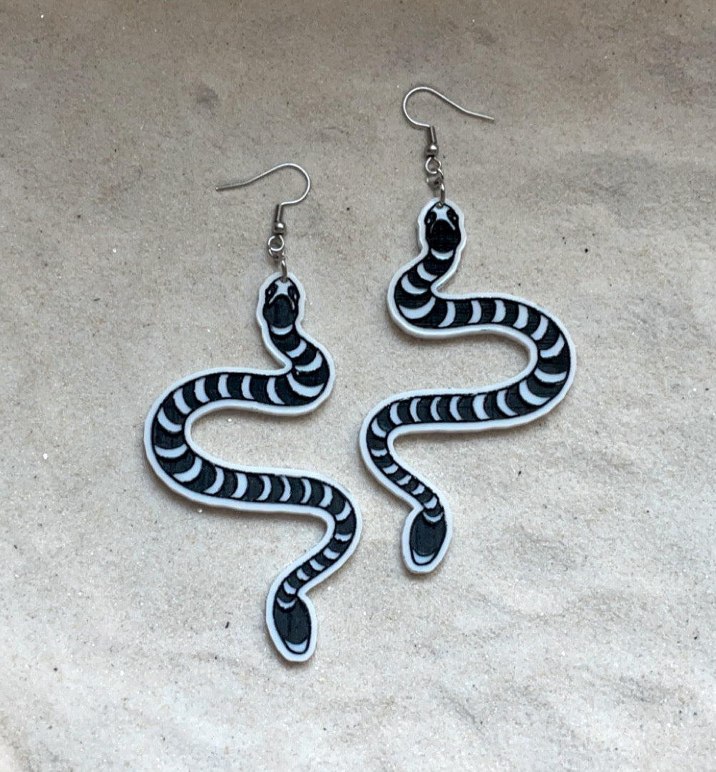 Earrings - Sea Krait - Economy Acrylic Variables with Black Paint