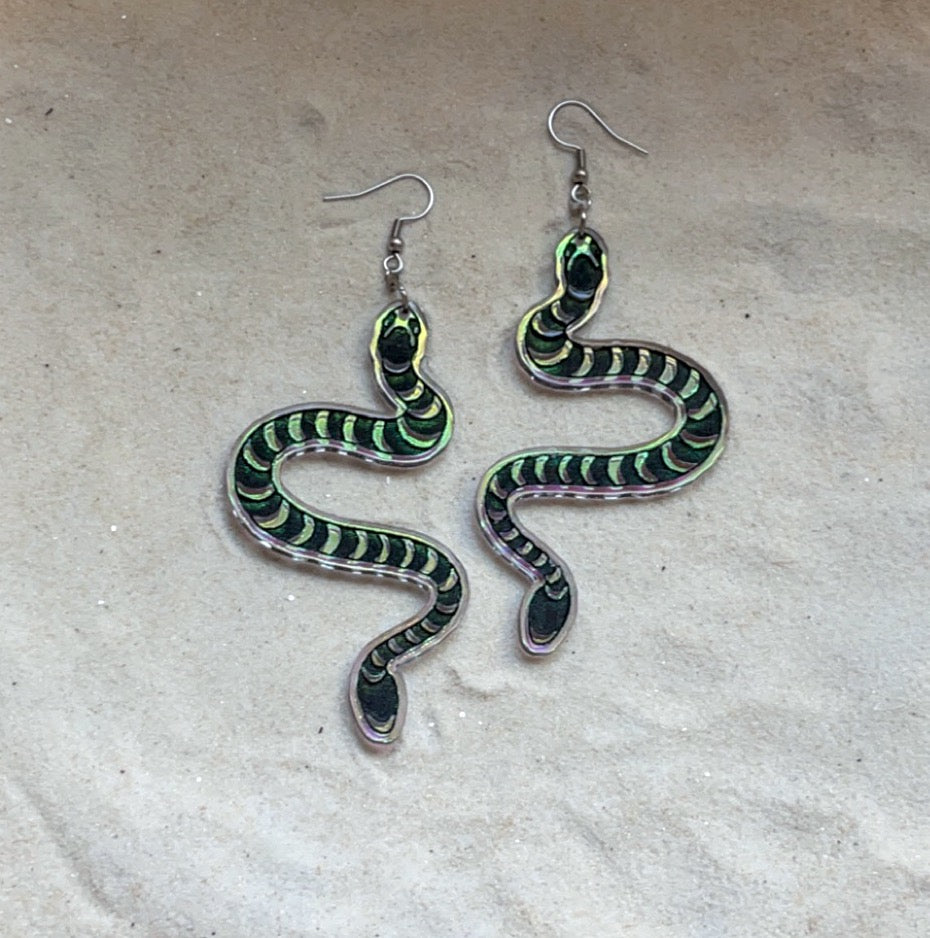 Earrings - Sea Krait - Premium Acrylic Variables with Black Paint