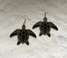 Load image into Gallery viewer, Earrings - Sea Turtle - Economy Acrylic Variables With Gold Paint
