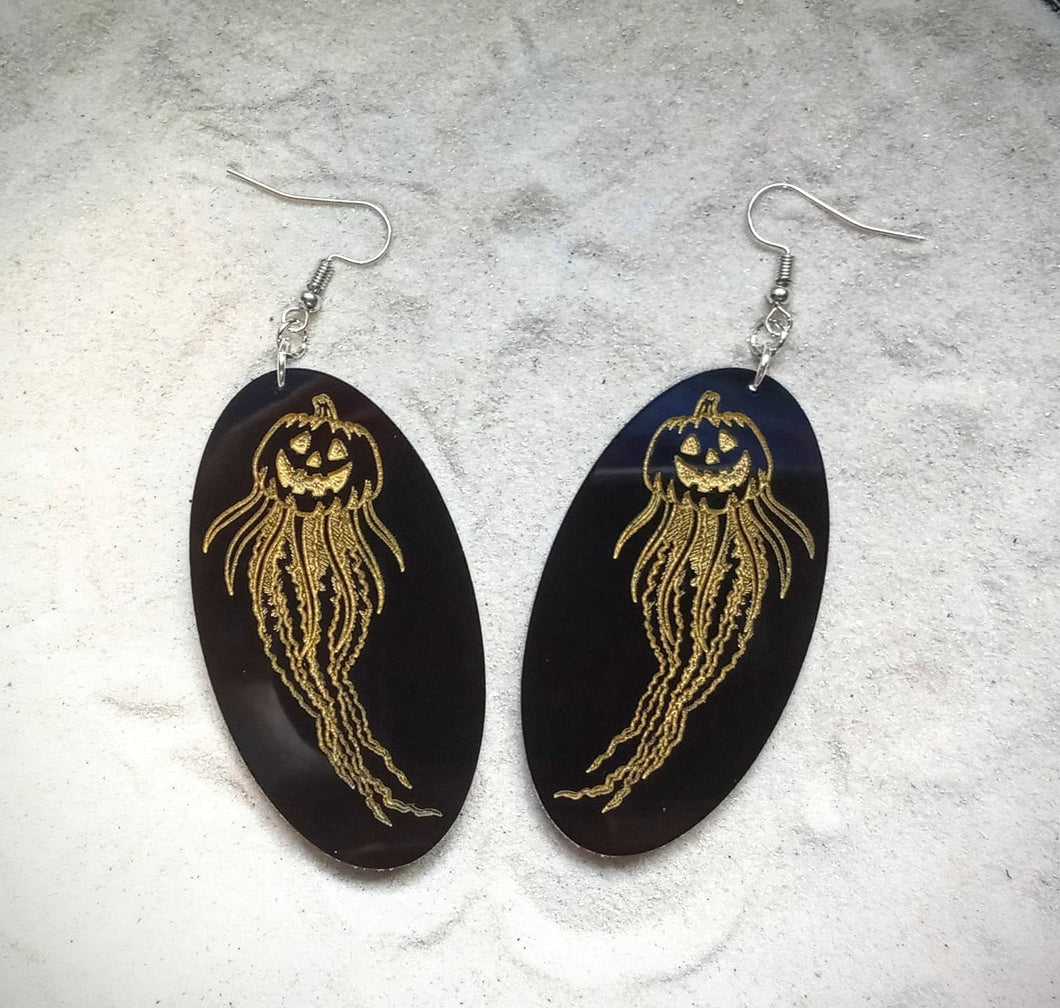 Earrings - Jack O Jelly - Economy Acrylic Variables with Gold Paint