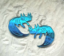 Load image into Gallery viewer, Earrings - Axolotl - Premium Acrylic Variables with Black Paint
