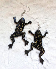 Load image into Gallery viewer, Earrings - African Dwarf Frog Cosmic - Economy Acrylics with Gold Paint
