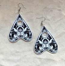 Load image into Gallery viewer, Earrings - Water Spirit Planchette - Economy Acrylic Variables with Black Paint
