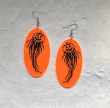 Load image into Gallery viewer, Earrings - Jack O Jelly - Blacklight Reactive Acrylic Variables with Black Paint
