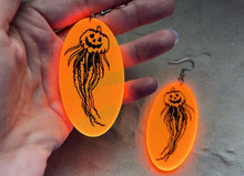 Load image into Gallery viewer, Earrings - Jack O Jelly - Blacklight Reactive Acrylic Variables with Black Paint
