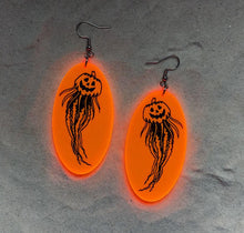 Load image into Gallery viewer, Earrings - Jack O Jelly - Blacklight Reactive Acrylic Variables with Black Paint
