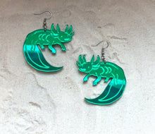 Load image into Gallery viewer, Earrings - Axolotl - Premium Acrylic Variables with Black Paint
