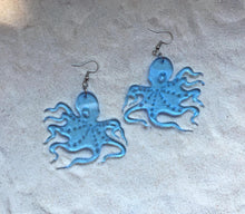 Load image into Gallery viewer, Earrings - Octopus - Blacklight Reactive Acrylic Variables
