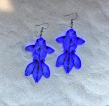 Load image into Gallery viewer, Earrings - Fancy Goldfish - Blacklight Reactive Acrylic Variables with Black Paint
