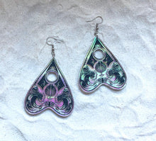 Load image into Gallery viewer, Earrings - Water Spirit Planchette - Premium Acrylic Variables with Black Paint
