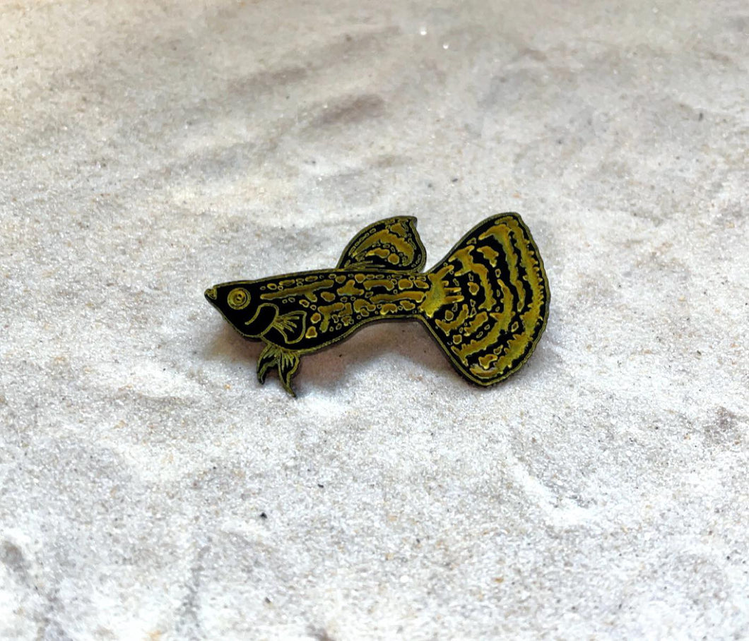 Pin - Cobra Guppy - Black Acrylic with Gold Paint