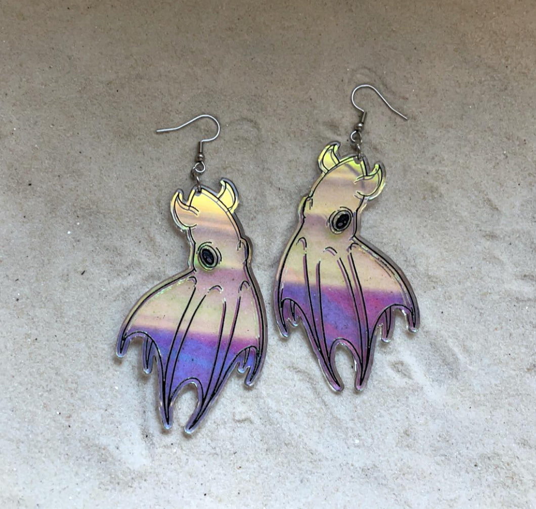 Earrings - Vampire Squid - Premium Acrylic Variables with Black Paint