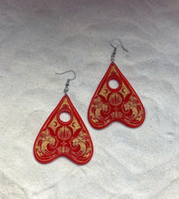 Load image into Gallery viewer, Earrings - Water Spirit Planchette - Economy Acrylic Variables with Gold Paint
