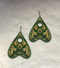 Load image into Gallery viewer, Earrings - Water Spirit Planchette - Economy Acrylic Variables with Gold Paint
