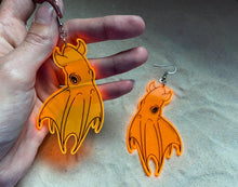 Load image into Gallery viewer, Earrings - Vampire Squid - Blacklight Reactive Acrylic Variables with Black Paint
