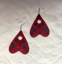 Load image into Gallery viewer, Earrings - Water Spirit Planchette - Economy Acrylic Variables with Black Paint
